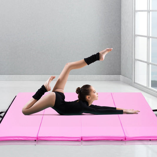 4' x 6' x 2" PU Thick Folding Panel Exercise Gymnastics Mat, Pink - Gallery Canada