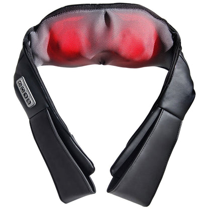 Electric Back and Neck Kneading Shoulder Massager with Heat Straps, Black - Gallery Canada