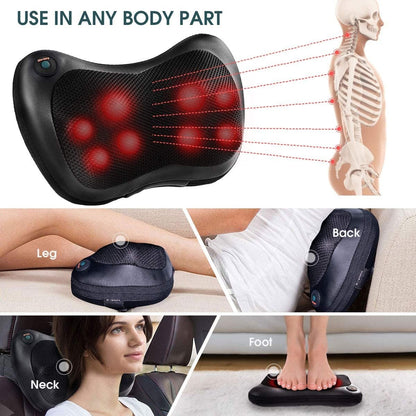 Shiatsu Pillow Massager with Heat Deep Kneading for Shoulder  Neck and Back, Black at Gallery Canada