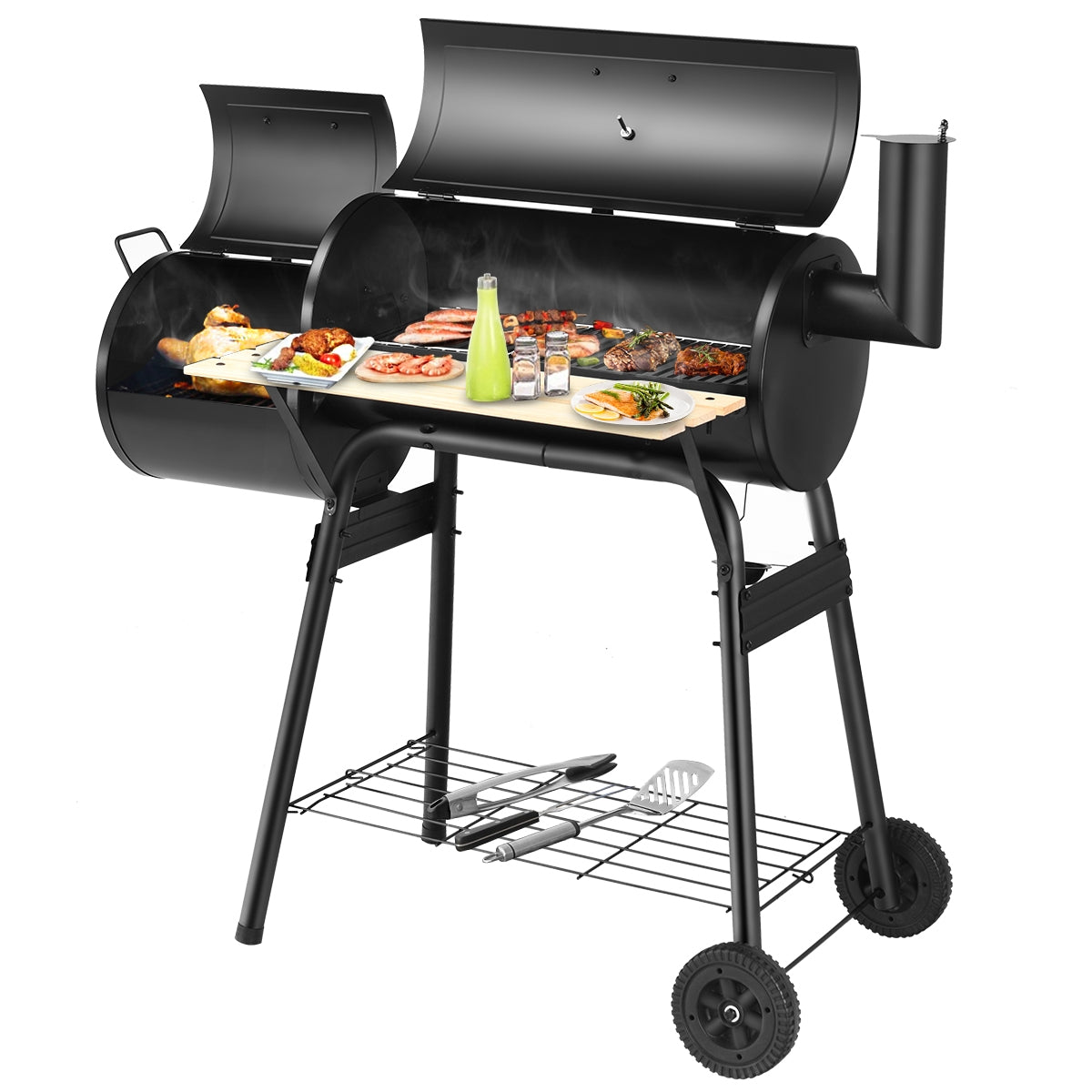 Outdoor BBQ Grill Barbecue Pit Patio Cooker, Black Outdoor Grills at Gallery Canada