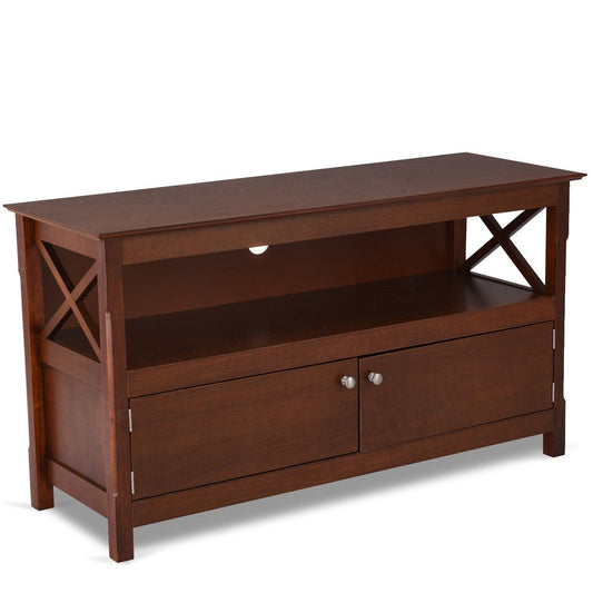 44 Inch Wooden Storage Cabinet TV Stand, Brown - Gallery Canada