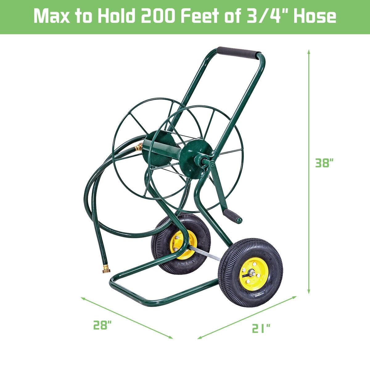 Garden Steel Frame Wheeled Hose Reel Cart, Green Watering & Irrigation at Gallery Canada