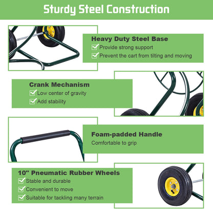 Garden Steel Frame Wheeled Hose Reel Cart, Green Watering & Irrigation at Gallery Canada