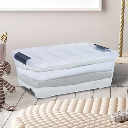 12 Pack 156 Quart Latch Stack Storage Tubs Box, Transparent Clothing & Closet Storage at Gallery Canada