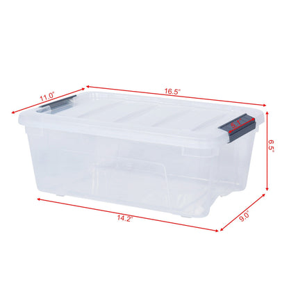 12 Pack 156 Quart Latch Stack Storage Tubs Box, Transparent Clothing & Closet Storage at Gallery Canada