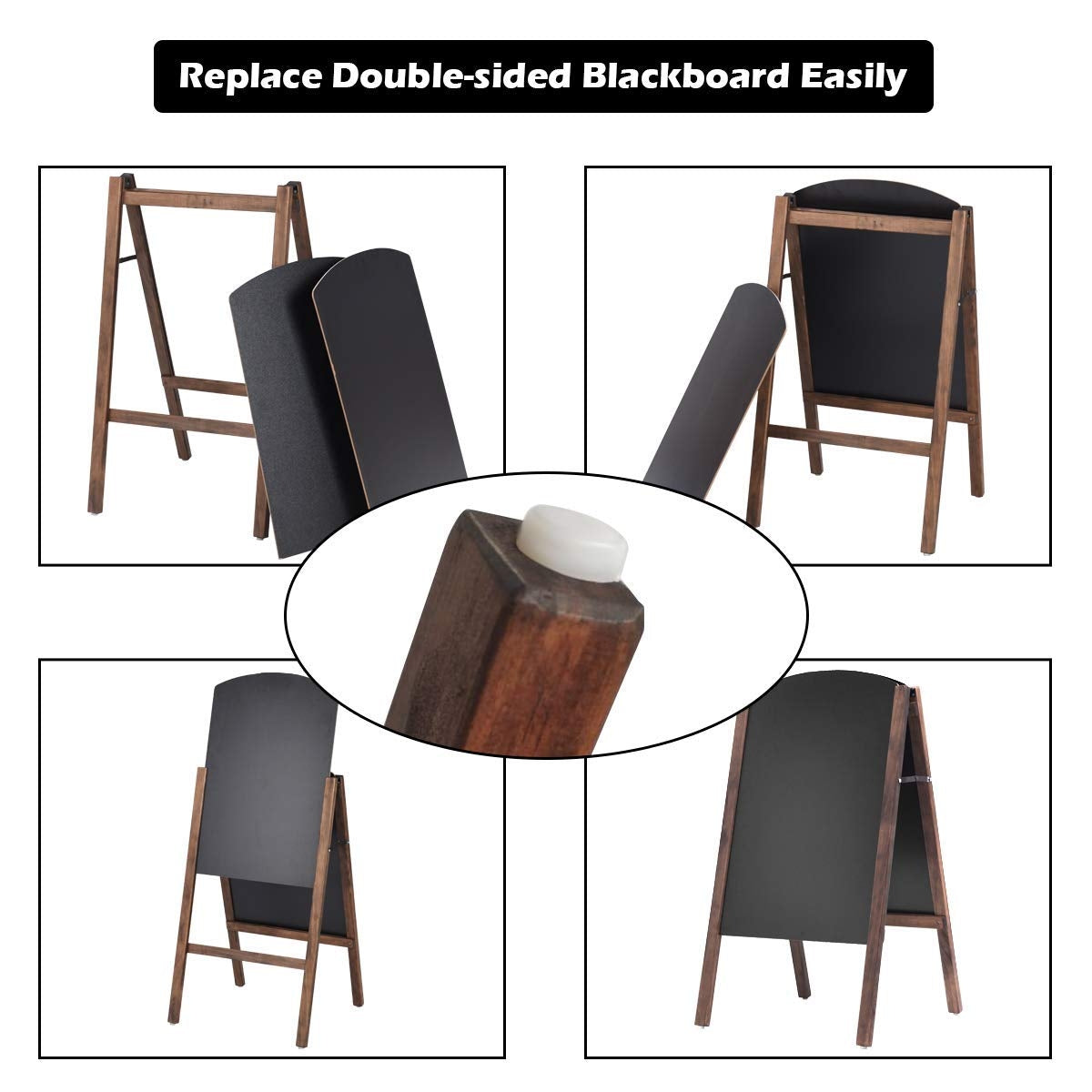 40 Inch Wood A-Frame Sidewalk Wedding Signage Chalkboard, Black Outdoor Decor at Gallery Canada