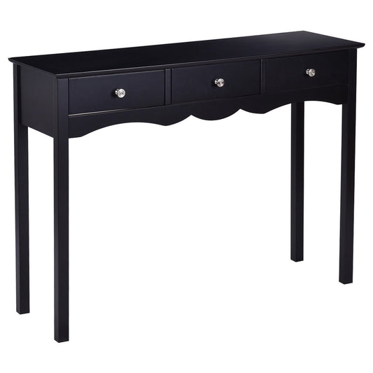Hall table Side Table w/ 3 Drawers, Black at Gallery Canada