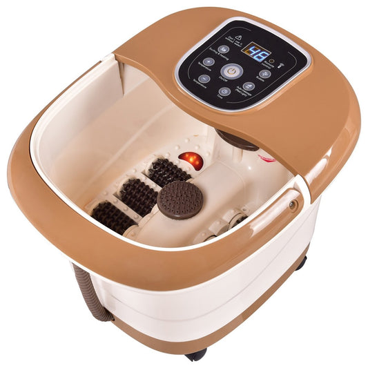 All-in-One Heat Bubble Vibration Foot Spa Massager with 6 Massage Rollers - Gallery Canada