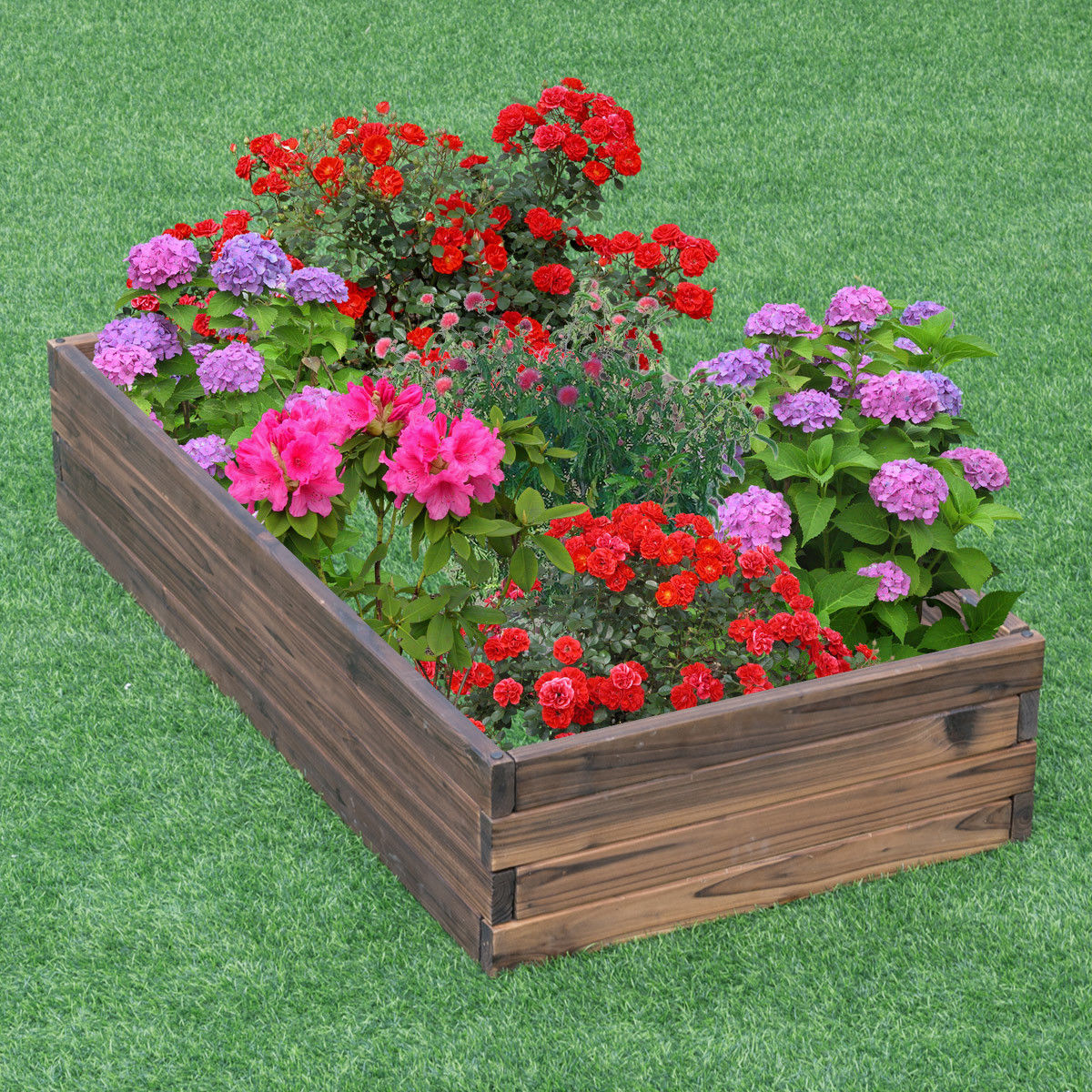 Elevated Wooden Garden Planter Box Bed Kit, Natural Raised Garden Beds at Gallery Canada