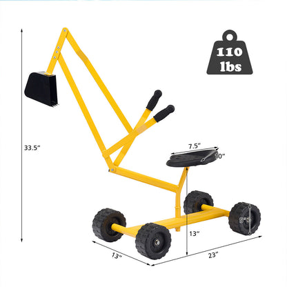 Heavy Duty Kid Ride-on Sand Digger Excavator, Yellow Sandboxes at Gallery Canada