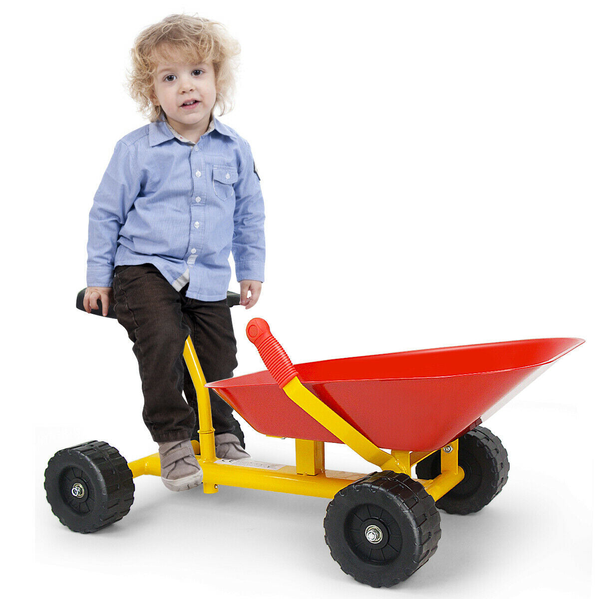 8 Inch Heavy Duty Kids Ride-on Sand Dumper with 4 Wheels, Red Sandboxes at Gallery Canada