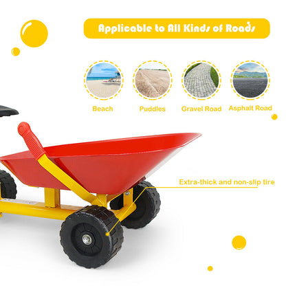 8 Inch Heavy Duty Kids Ride-on Sand Dumper with 4 Wheels, Red Sandboxes at Gallery Canada