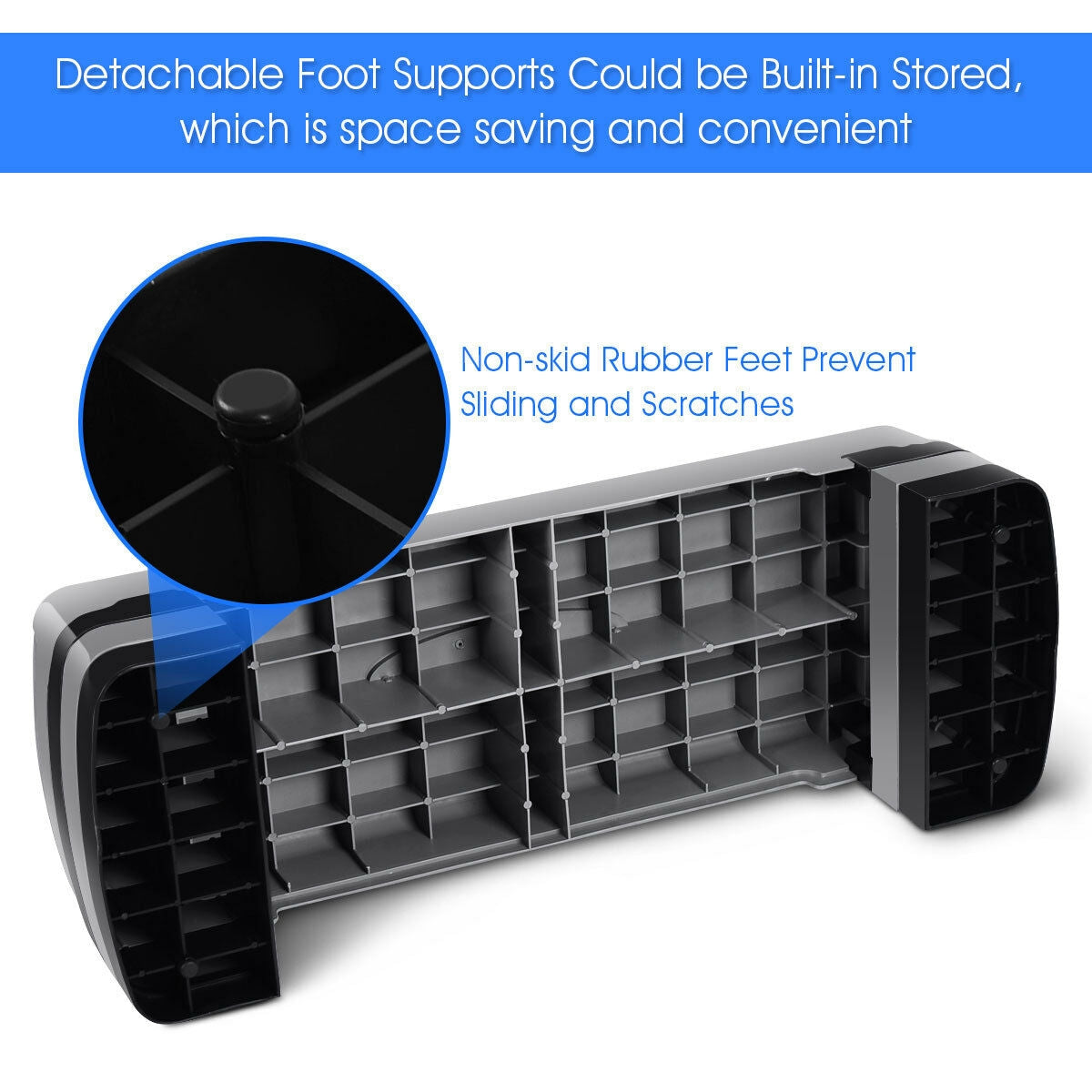 35 Inch Aerobic Cardio Adjustable Exercise Stepper with Risers, Gray Sport Equipments at Gallery Canada