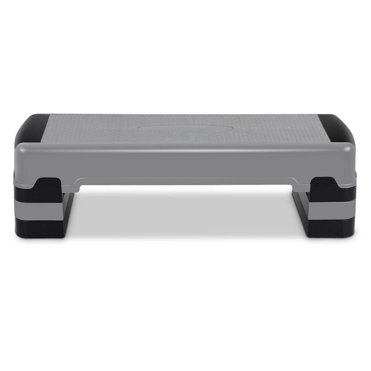 35 Inch Aerobic Cardio Adjustable Exercise Stepper with Risers, Gray Sport Equipments at Gallery Canada