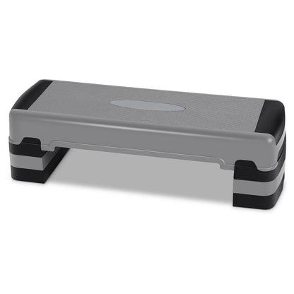 35 Inch Aerobic Cardio Adjustable Exercise Stepper with Risers, Gray Sport Equipments at Gallery Canada