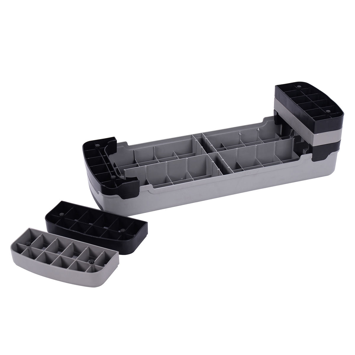 35 Inch Aerobic Cardio Adjustable Exercise Stepper with Risers, Gray Sport Equipments at Gallery Canada