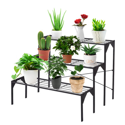 3 Tier Metal Plant Stand, Heavy Duty Rack, Black Plant Stands at Gallery Canada