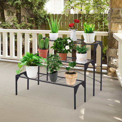 3 Tier Metal Plant Stand, Heavy Duty Rack, Black Plant Stands at Gallery Canada