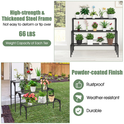 3 Tier Metal Plant Stand, Heavy Duty Rack, Black Plant Stands at Gallery Canada