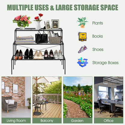 3 Tier Metal Plant Stand, Heavy Duty Rack, Black Plant Stands at Gallery Canada
