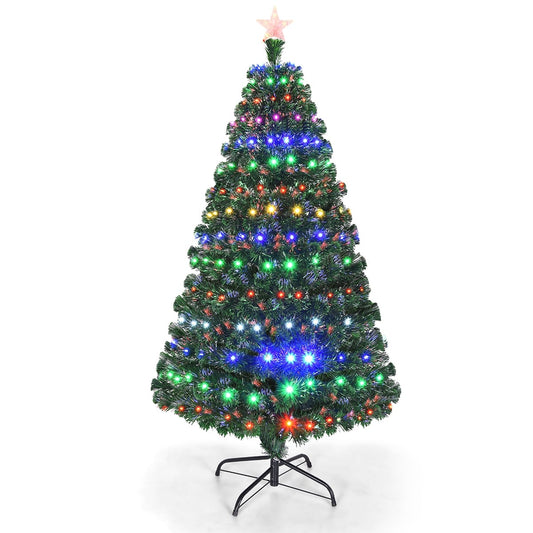 5 Feet/6 Feet/7 Feet Multicolor LED Fiber Optic Artificial Christmas Tree-5 Feet, Green Christmas Tree Green at Gallery Canada