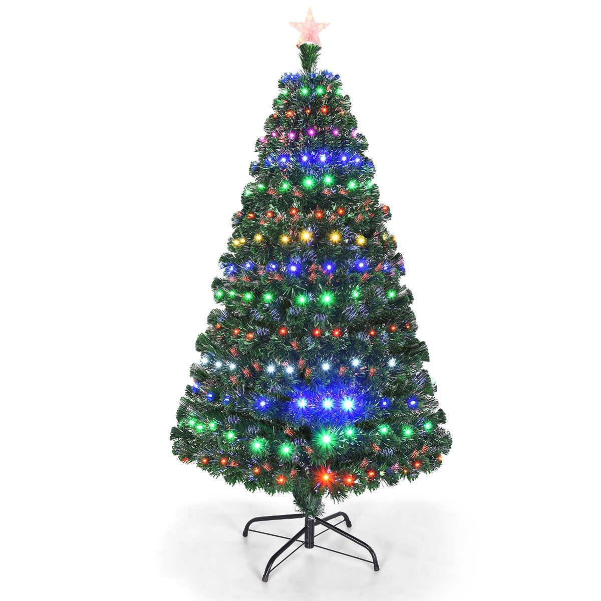 5 Feet/6 Feet/7 Feet Multicolor LED Fiber Optic Artificial Christmas Tree-5 Feet, Green Christmas Tree Green at Gallery Canada