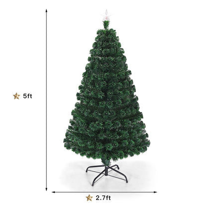 5 Feet/6 Feet/7 Feet Multicolor LED Fiber Optic Artificial Christmas Tree-5 Feet, Green Christmas Tree at Gallery Canada
