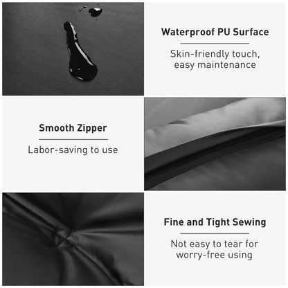 Foldable PU Leather Leisure Floor Sofa Bed with 2 Pillows, Black Floor Chairs at Gallery Canada