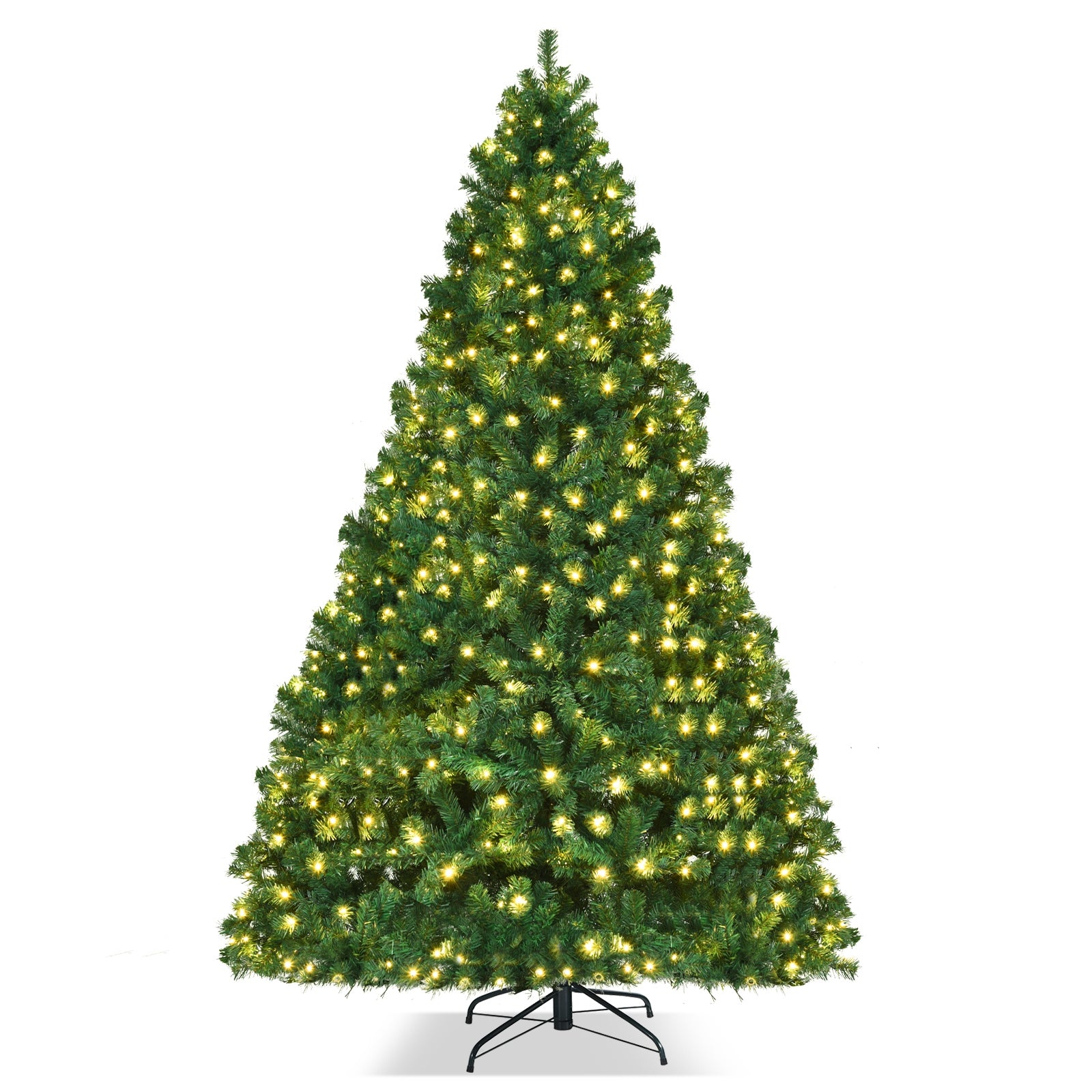 8 Ft PVC Artificial Christmas Tree With LED Lights, Green Christmas Tree at Gallery Canada
