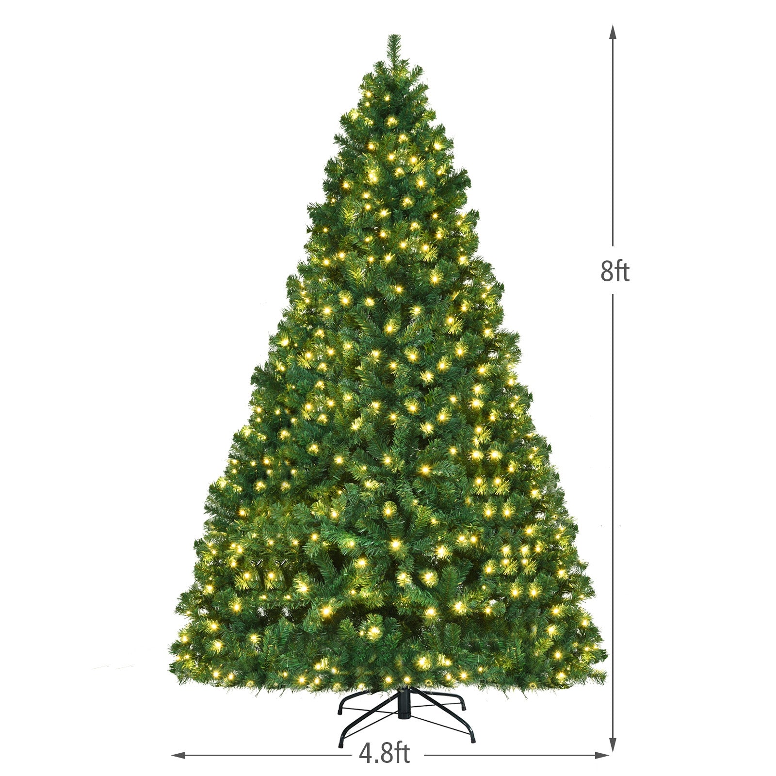 8 Ft PVC Artificial Christmas Tree With LED Lights, Green Christmas Tree at Gallery Canada