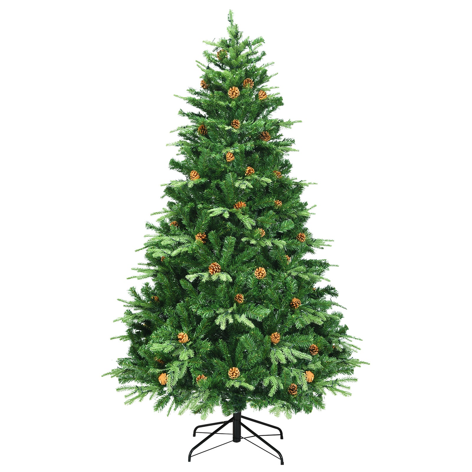 Artificial Christmas Tree With LED Lights, Pine Cones, 7', Green Christmas Tree at Gallery Canada