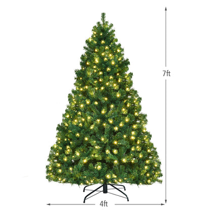 7 Feet PVC Artificial Christmas Tree with LED Lights-7 ft, Green Christmas Tree at Gallery Canada