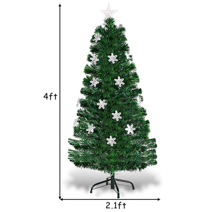 4/5/6 Feet LED Artificial Christmas Tree With Snowflakes, Green Christmas Tree at Gallery Canada