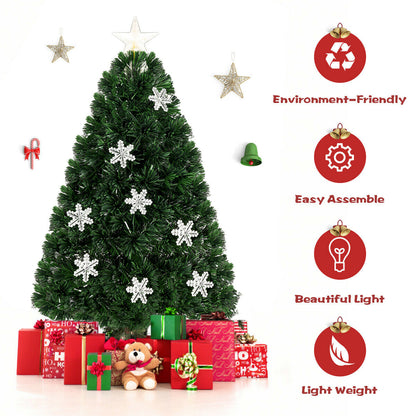 4/5/6 Feet LED Artificial Christmas Tree With Snowflakes, Green Christmas Tree at Gallery Canada