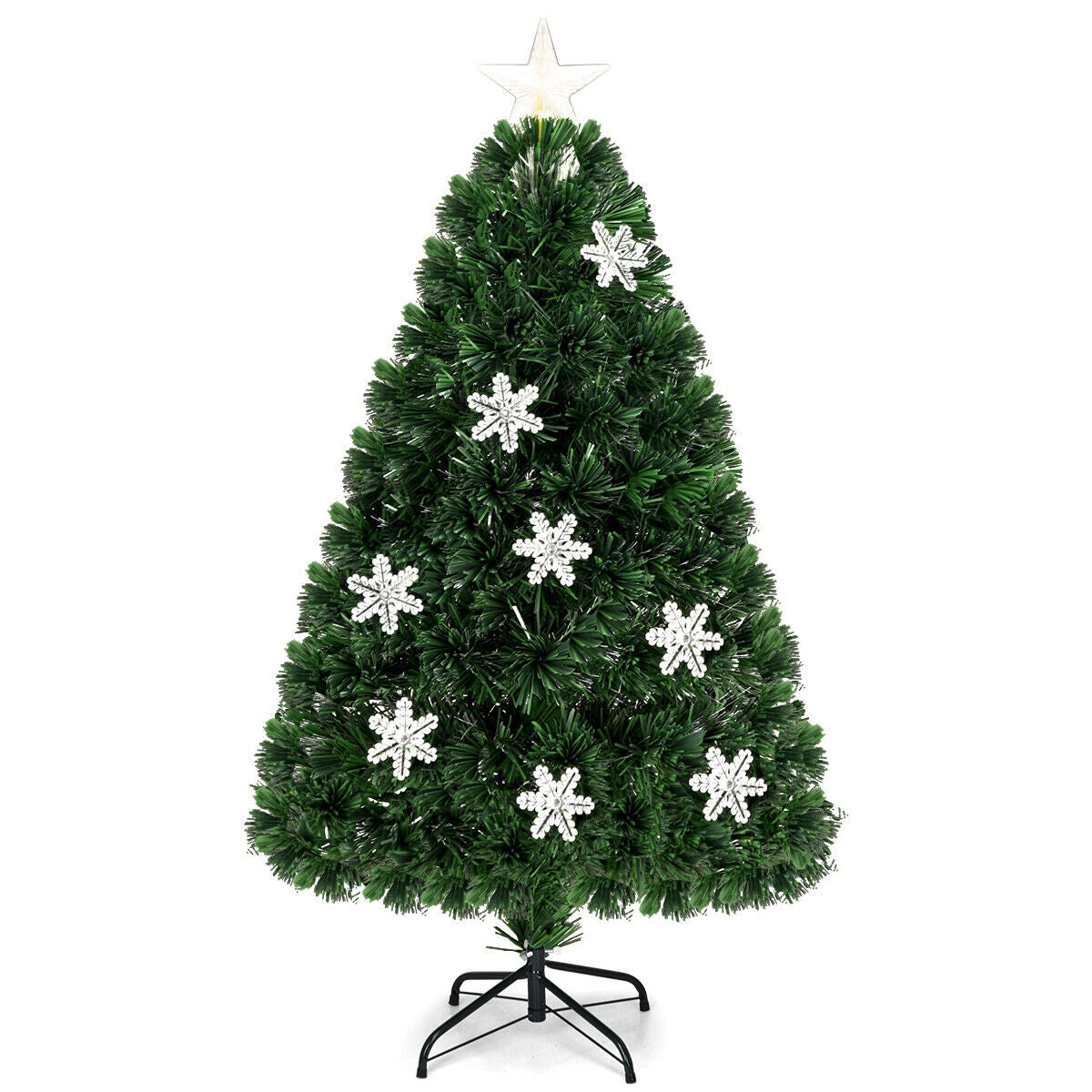 4/5/6 Feet LED Artificial Christmas Tree With Snowflakes, Green Christmas Tree Green at Gallery Canada
