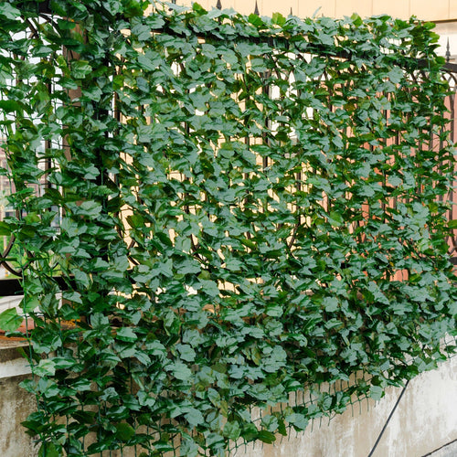 Faux Ivy Leaf Decorative Privacy Fence-59 x 95 Inch, Green
