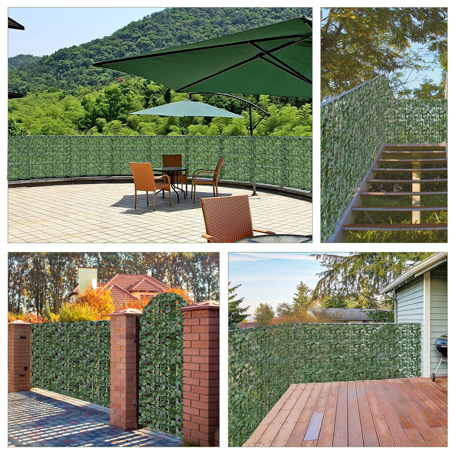 Faux Ivy Leaf Decorative Privacy Fence-59 x 118 Inch, Green Decorative Fencing & Flooring at Gallery Canada