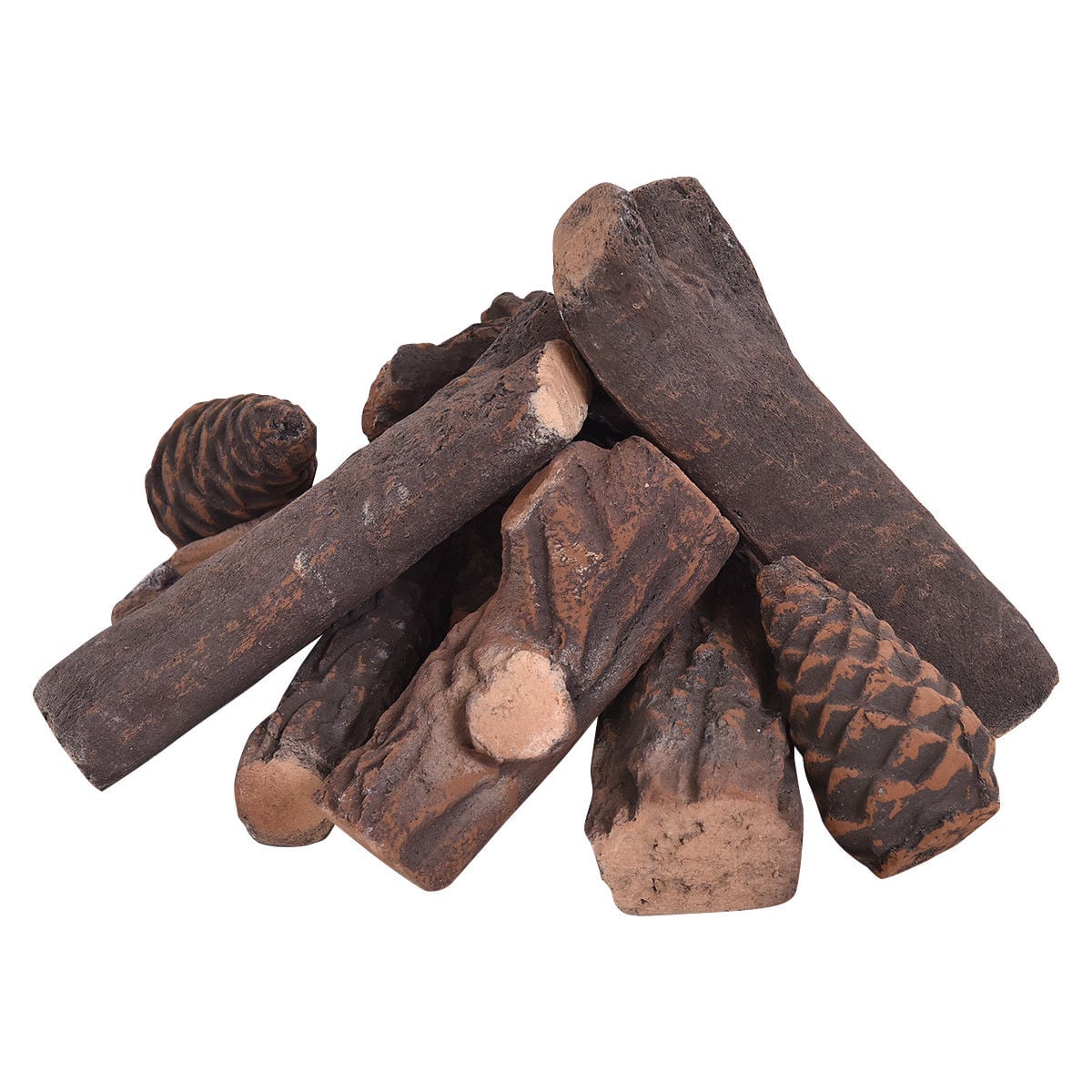 9 Piece Ceramic Fireplace Imitation Wood Propane Log Set Fireplace Tools Options at Gallery Canada