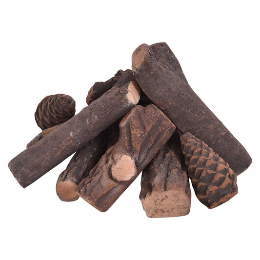 9 Piece Ceramic Fireplace Imitation Wood Propane Log Set Fireplace Tools Options at Gallery Canada
