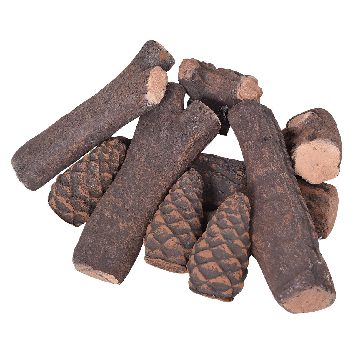 9 Piece Ceramic Fireplace Imitation Wood Propane Log Set Fireplace Tools at Gallery Canada