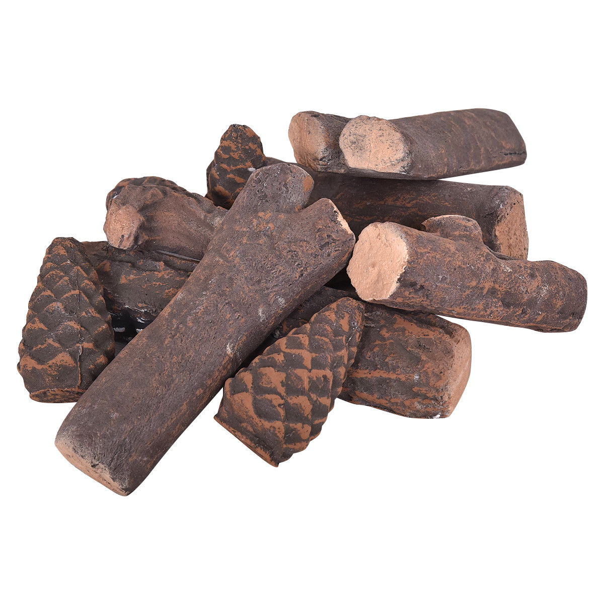 9 Piece Ceramic Fireplace Imitation Wood Propane Log Set Fireplace Tools at Gallery Canada