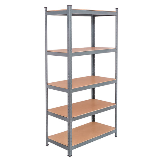 71 Inch Heavy Duty Steel Adjustable 5 Level Storage Shelves, Gray Garages Gray at Gallery Canada