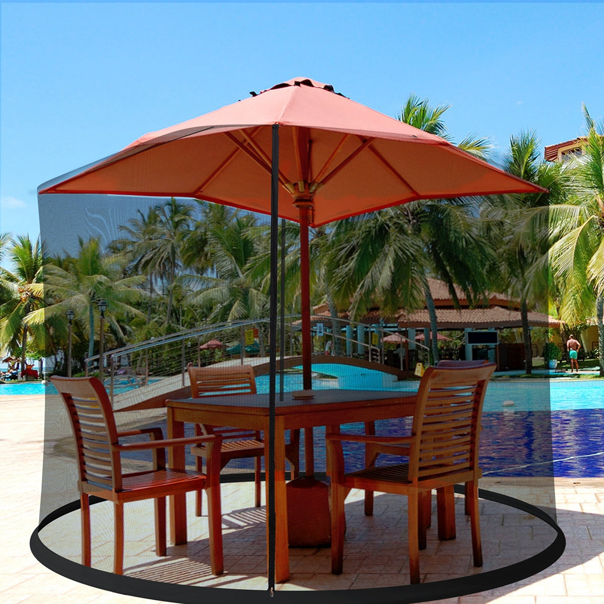 9 -10 Feet Outdoor Umbrella Table Screen Mosquito Bug Insect Net Outdoor Umbrellas at Gallery Canada