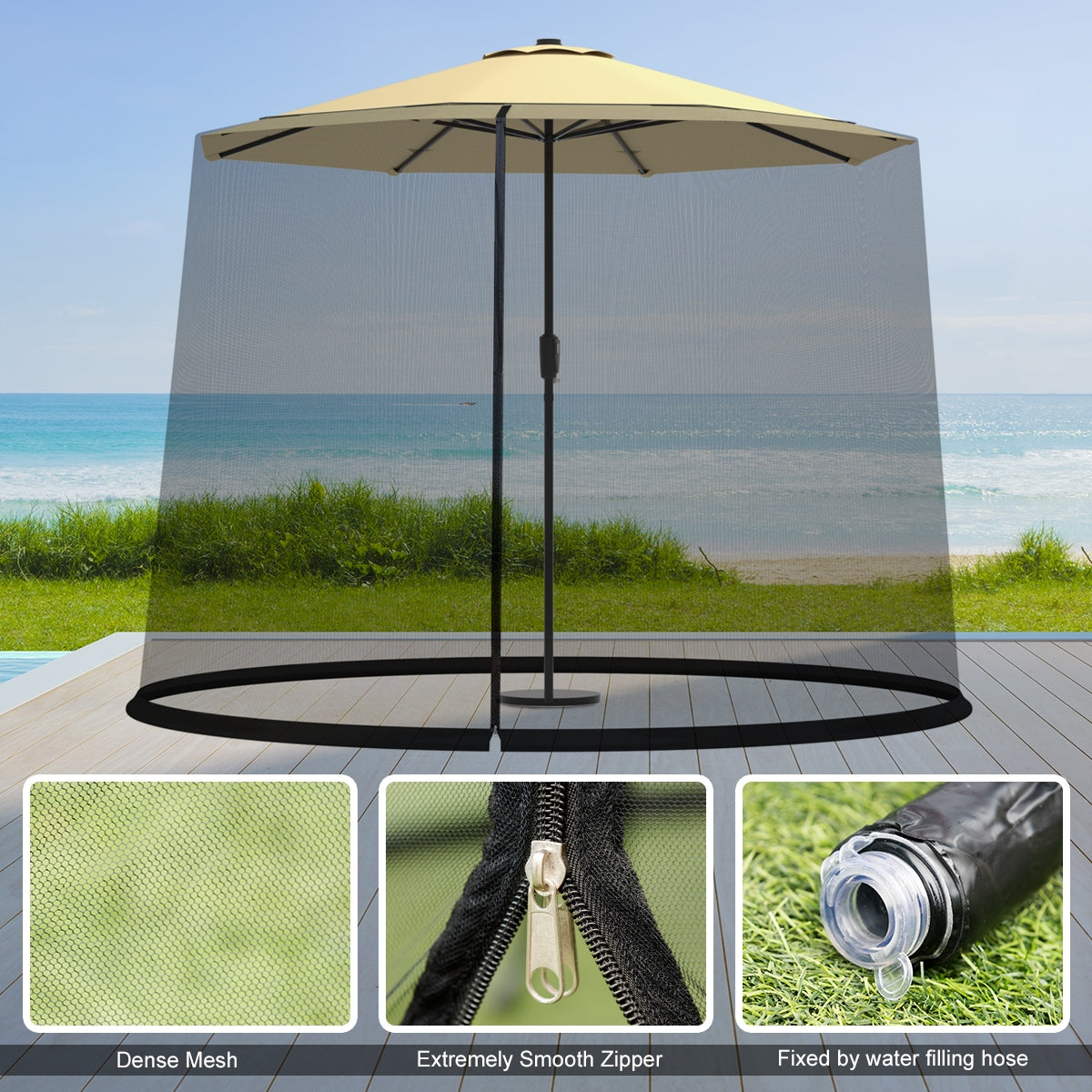 9 -10 Feet Outdoor Umbrella Table Screen Mosquito Bug Insect Net Outdoor Umbrellas at Gallery Canada