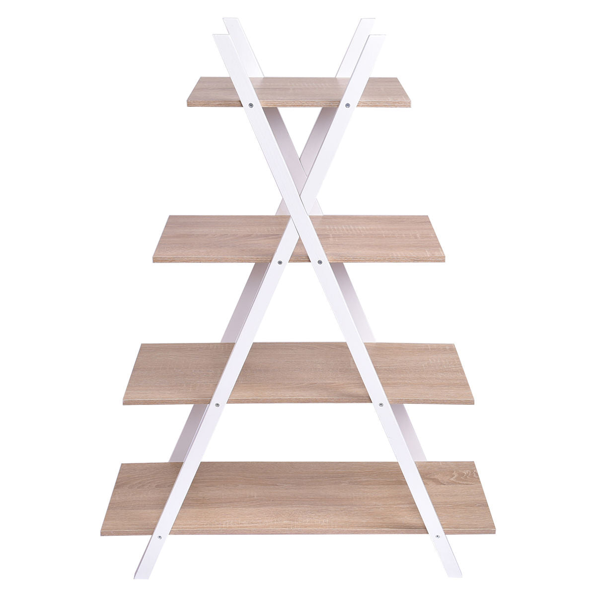 X-Shape 4-Tier Display Shelf Rack Potting Ladder, White Plant Stands at Gallery Canada