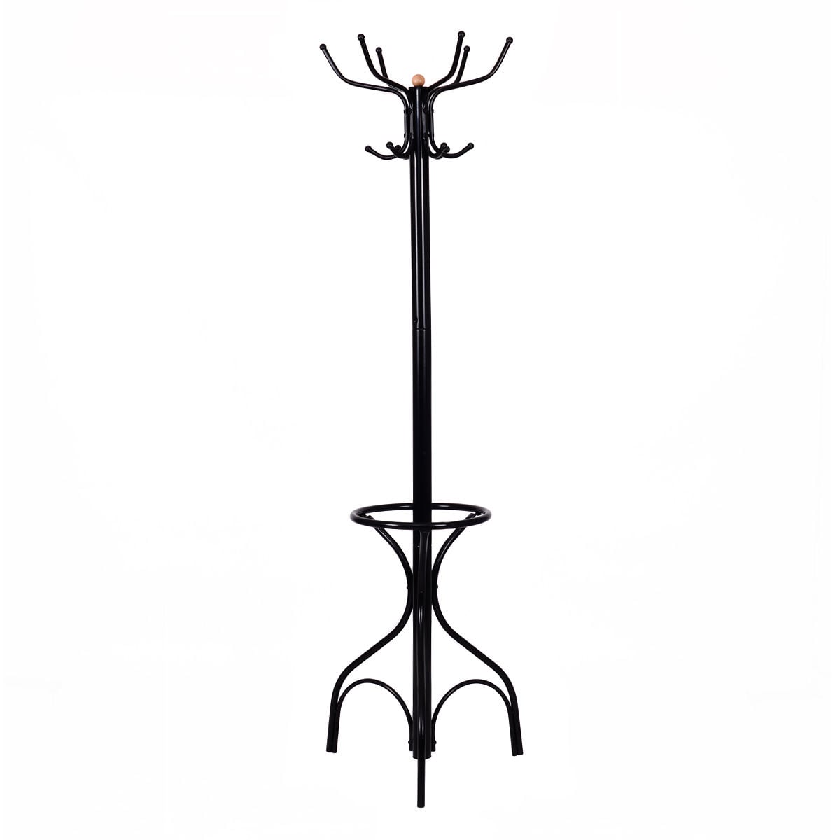 Vintage Metal Coat Hat Tree Stand, Black Coat Racks & Hall Trees Black at Gallery Canada