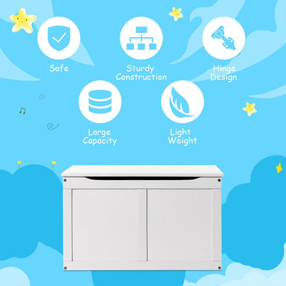 Safety Hinge Wooden Chest Organizer Toy Storage Box, White Kids Storage at Gallery Canada