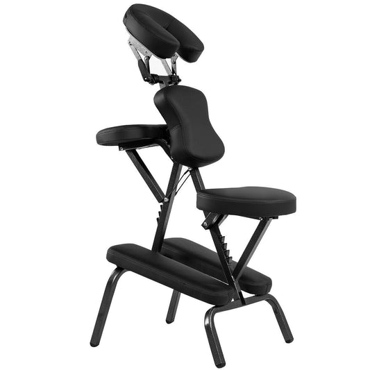 PU Leather Pad Travel Massage Chair with Carrying Bag, Black at Gallery Canada
