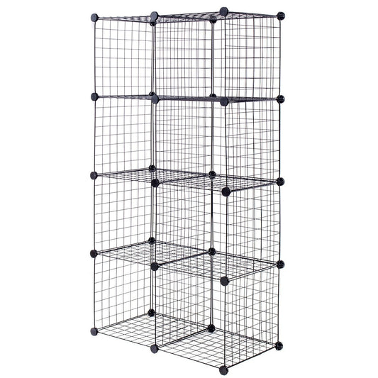 DIY 8 Cube Grid Wire Cube Shelves, Black - Gallery Canada