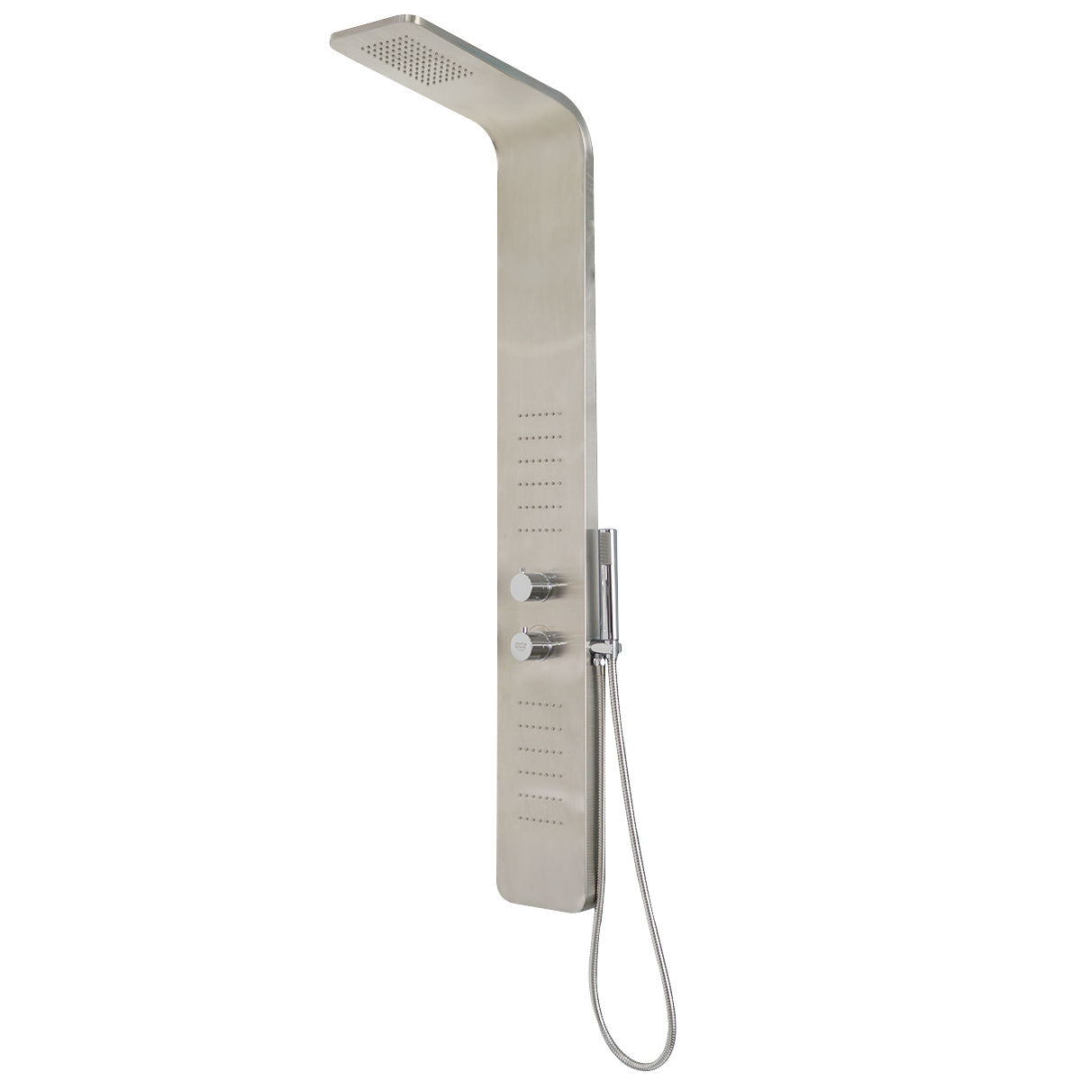 57 Inch Stainless Steel Shower Panel with12 x 8 Head Shower Shower Systems at Gallery Canada